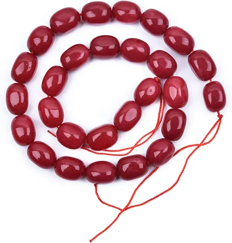 Miniatura 6 de HAAMIIQII Cuentas espaciadoras de piedra libre de jade rojo de 0.394 a 0.630 pulgadas, cuentas sueltas para la fabricación de joyas, pulseras