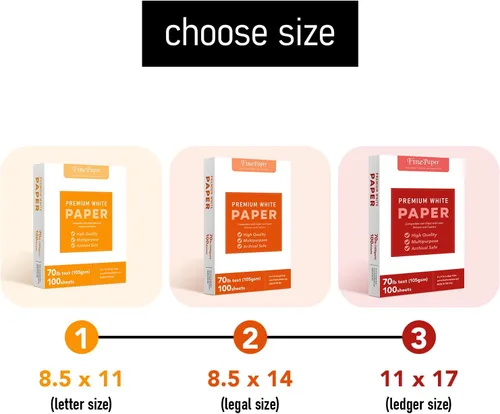 Miniatura 6 de Papel blanco brillante, copia de escritura impresa multiusos para oficina, volantes, carteles, propuestas de diseño, documentos comerciales, 8.5 x
