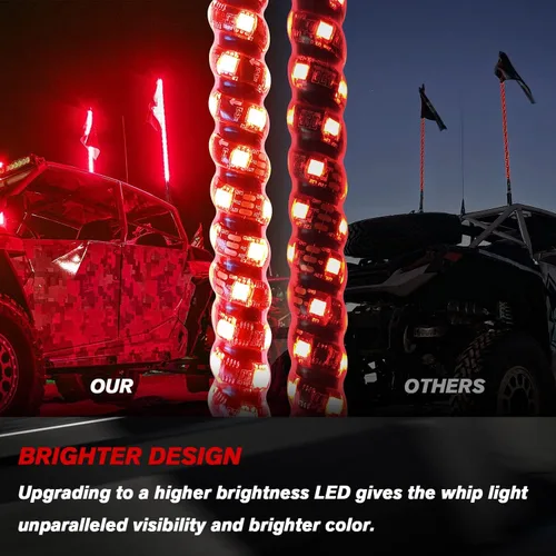 Miniatura 3 de OHMU Kit de 2 luces LED de látigo de 3 pies y luces de roca de 3ª