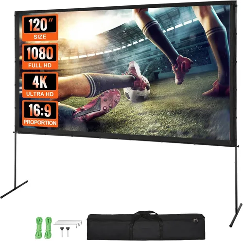 Miniatura 13 de VEVOR Pantalla de Proyector con Soporte, Pantalla de Película al Aire Libre de 100 Pulgadas 16:9 4K 1080 HD con Soporte, Pantalla de Proyección Sin