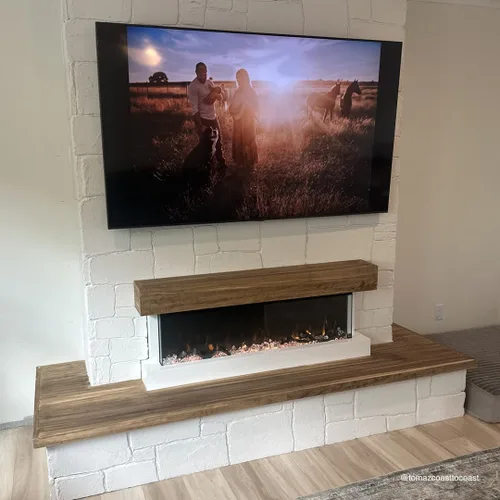 Miniatura 2 de Touchstone Chesmont Chimenea eléctrica inteligente - Chimenea para colgar en la pared con manto flotante blanco de 50" de ancho - Habilitada
