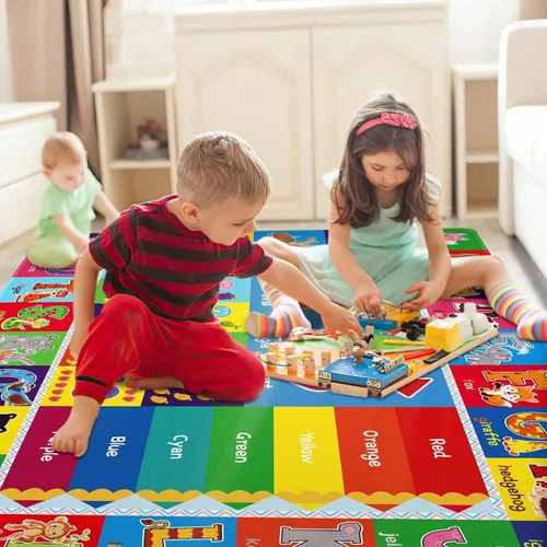 Miniatura 6 de Alfombra infantil para sala de juegos, alfombra educativa ABC, alfombra suave antideslizante para bebé, alfombra de juego para bebé, alfombra