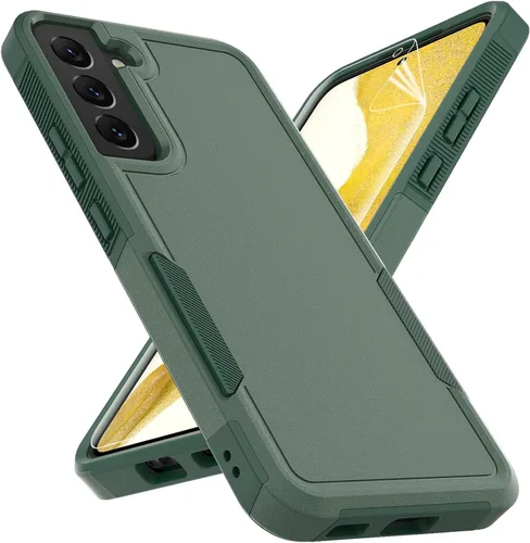 Miniatura 10 de Funda para Samsung Galaxy S22: funda protectora de doble capa resistente para teléfono celular, a prueba de golpes, con protector de pantalla, Negro