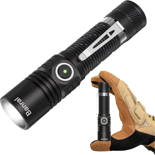 Miniatura 14 de Linternas tácticas recargables, linterna LED USB-C mini pequeña de alto lúmen, linterna EDC compacta, 4 modos y función de memoria, luces