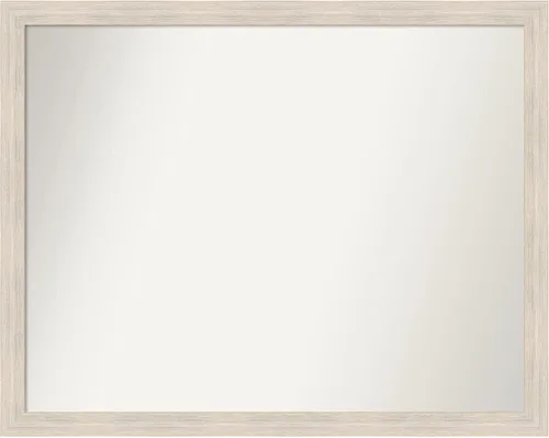 Miniatura 541 de Amanti Art Espejo de baño blanco para sobre el fregadero, 30 x 35 pulgadas, espejo de tocador rectangular estrecho de Eva de oro blanco, marco