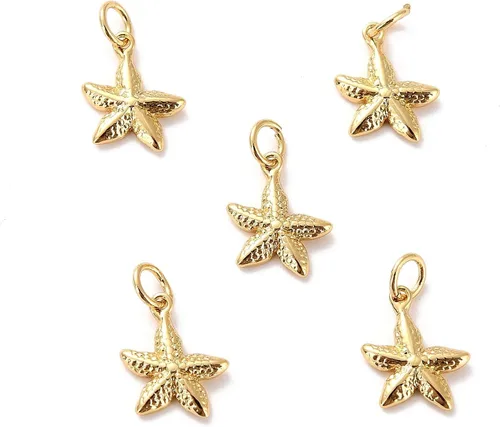 Miniatura 11 de FASHEWELRY 20 dijes de abejas de latón chapados en oro de 18 quilates, dijes de abeja dorados, dijes de joyería rellenos de oro con anillo de salto
