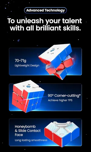Miniatura 8 de CuberShop GAN 14 MagLev con recubrimiento UV, Ultimate GAN 14 M 2023 Cubo magnético de velocidad 3x3, rompecabezas de cubo mágico de 2.205 in