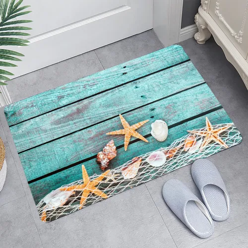 Miniatura 21 de LYFANS Alfombras de baño de espuma de esponja absorbente suave para baño y cocina (47 x 18 pulgadas), tapete de franela antideslizante brillante