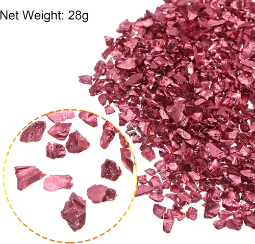 Miniatura 3 de uxcell Chips de vidrio triturado de 6 colores, vidrio metálico con purpurina irregular de 0.039-0.157 in para manualidades, jarrón de joyería