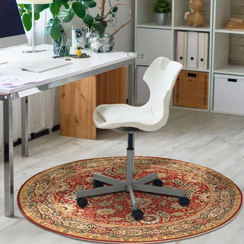 Miniatura 7 de Tapete para silla de oficina para suelo de madera, tapete vintage bohemio para silla rodante para computadora, con respaldo antideslizante, tapete