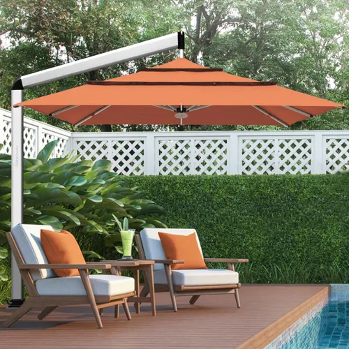 Miniatura 21 de EliteShade USA Sombrilla de Mercado de 10 Años Sin Decoloración de 9 Pies 3 Niveles Sombrilla de Patio Sombrilla de Mesa para Exteriores con Beige