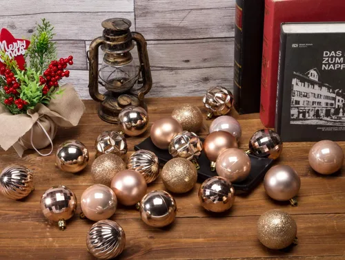 Miniatura 68 de AMS Esferas de Navidad de 2.36 pulgadas/60mm, 34 unidades, adornos grandes, decoraciones para fiestas, inastillables, colgantes festivos para Negro