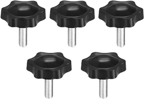 Miniatura 5 de uxcell Perillas de tornillo de sujeción con abrazadera Pomo de estrella M4 x 0.630 in rosca macho 5 piezas
