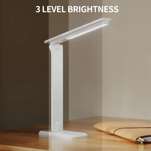 Miniatura 8 de Lámpara LED de escritorio, lámpara de mesa regulable, lámpara de lectura con clip y base intercambiables, 3 brillos regulables, pequeña lámpara