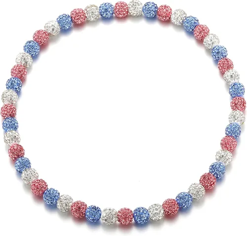 Miniatura 30 de SKQIR Collar de Cuentas de Béisbol para Hombres Bling Accesorios de Goteo de Béisbol con Diamantes de Imitación Brillantes para Hombres Colección
