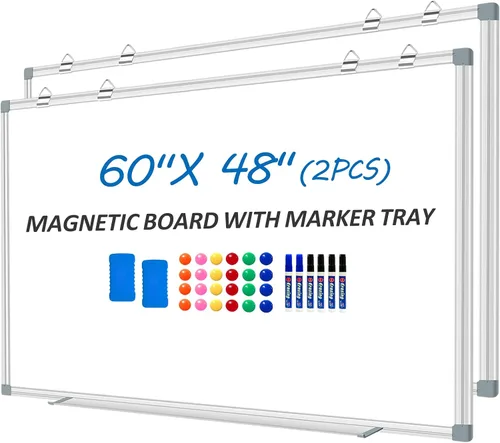 Miniatura 11 de Pizarra blanca magnética de borrado en seco para pared de 24 x 18 pulgadas, pizarra blanca colgante para el hogar, escuela, oficina