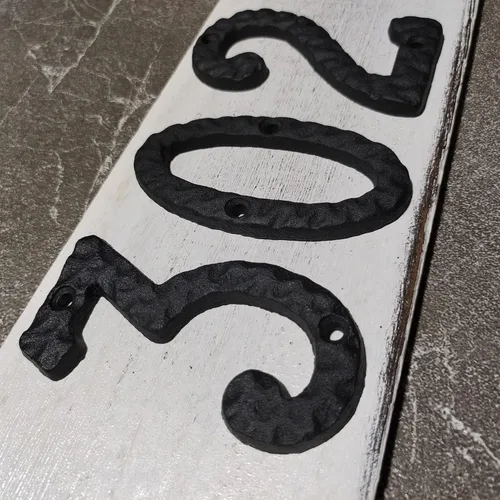 Miniatura 5 de Números de dirección de casa de 4 pulgadas de altura, número de casa de hierro fundido, acabado negro inoxidable, número 1