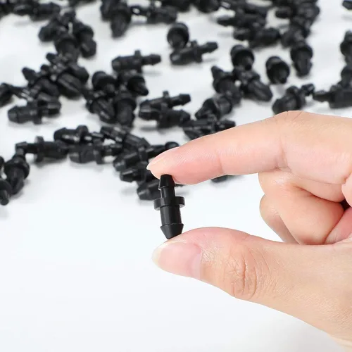 Miniatura 5 de Honoson Tapones de riego por goteo, cierre de tubo de 1/4 de pulgada, tapón de riego para suministros de césped de jardín en el hogar, color negro