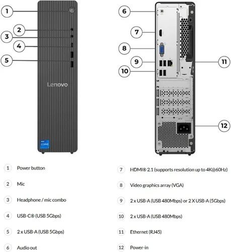 Miniatura 3 de Lenovo IdeaCentre Liter Tower - Computadora de escritorio • Procesador Intel Core i7-14700 de 20 núcleos • DDR5 de 16 GB • 512 GB SSD • Office 365