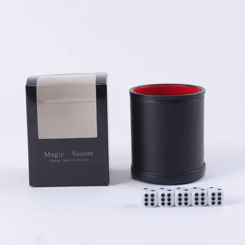 Miniatura 2 de Taza de dados profesional con forro de fieltro con 5 dados silenciosos para Yahtzee Game