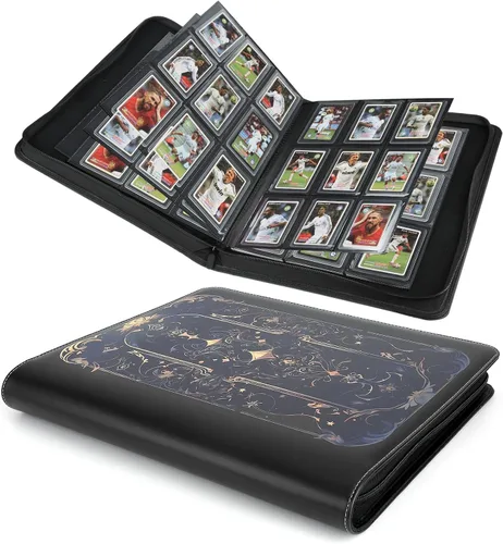 Miniatura 16 de Carpeta Toploader rígida, fundas rígidas con 9 bolsillos para 288 tarjetas. Carpeta de tarjetas con fundas para rígidas "3 × 4", tarjetero (negro)