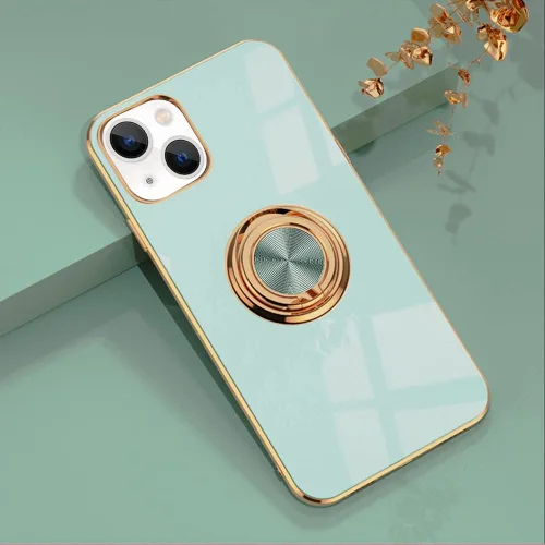 Miniatura 49 de Compatible con iPhone 11 Kickstand, anillo de rotación de 360 grados integrado con borde de oro rosa brillante que funciona con soporte magnético