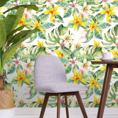 Miniatura 3 de Papel tapiz de contacto floral de hojas para paredes, armarios, estantes, aparador, cajón, sala de estar, dormitorio, decoración de 17.7 x 78.7
