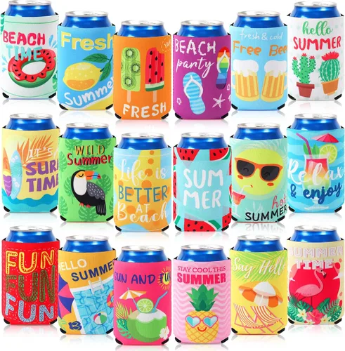 Miniatura 10 de 18 fundas plegables para enfriar latas de béisbol Insulated Neoprene, Beer Drink Beverage Can Bottle Cooler Sleeves, Sports Birthday Party