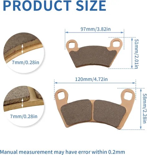 Miniatura 4 de Pastillas de freno para Polaris RZR XP 900/4 800 EFI/Ranger XP 900/Ranger 500/570/700/800/900 Ranger Crew 500, 8 pastillas de freno delanteras