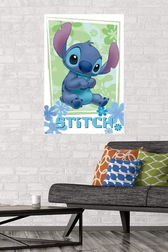 Miniatura 2 de Trends International Disney Lilo and Stitch - Póster de pared de flores, 22.375 x 34 pulgadas, versión sin marco