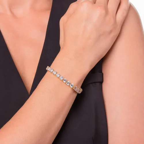 Miniatura 3 de Tienda Essentials Brazalete de tenis de plata de ley con circonia cúbica de corte redondo