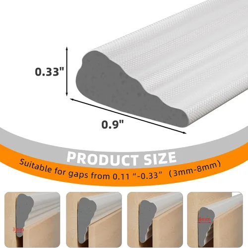Miniatura 2 de 1 paquete*9.8 pies de cinta adhesiva en forma de cuña de espuma para sellado de ventanas y puertas, relleno de espacio para el marco exterior