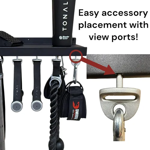 Miniatura 3 de Estante de accesorios tonal de 17" con 6 soportes de bloqueo en T y 5 ganchos