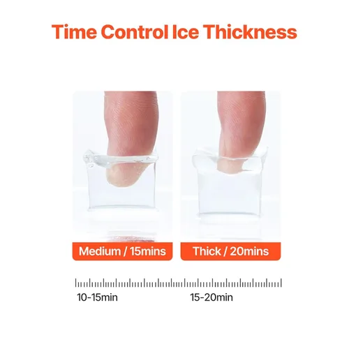 Miniatura 4 de VEVOR Máquina de hielo para encimera, 32 cubos listos en 15 minutos, 46 libras en 24 horas, máquina de hielo portátil autolimpiante con conveniente