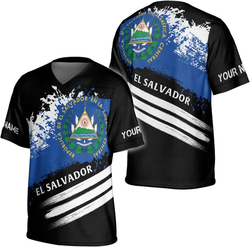 Miniatura 6 de Camiseta de fútbol de El Salvador personalizada de El Salvador Jersey de fútbol de El Salvador para hombres, camisas de El Salvador 3D