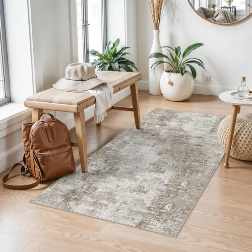 Miniatura 88 de Alfombra antideslizante lavable de 2 x 3 pies - Alfombra suave de pelo bajo para cocina, entrada y dormitorio - Tapete moderno para puerta