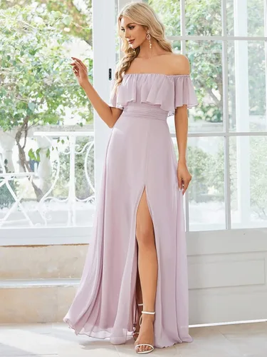 Miniatura 4 de Ever-Pretty Womens Off The Shoulder Ruffle Party Dresses Side Split Beach Maxi Dress 00968