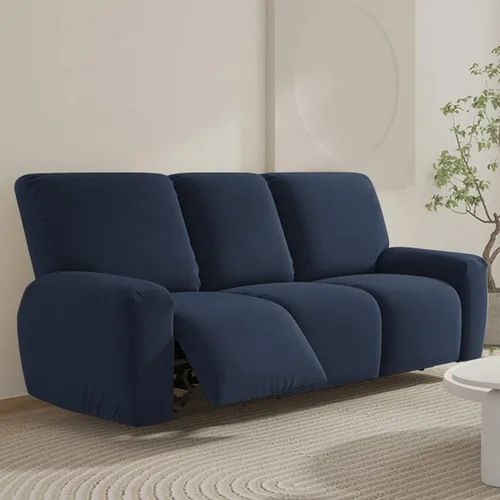 Miniatura 25 de vctops Fundas para sofá reclinable de 3 cuerpos, de punto, elásticas, suaves, lisas, antideslizantes, para sofá, protector de muebles con parte