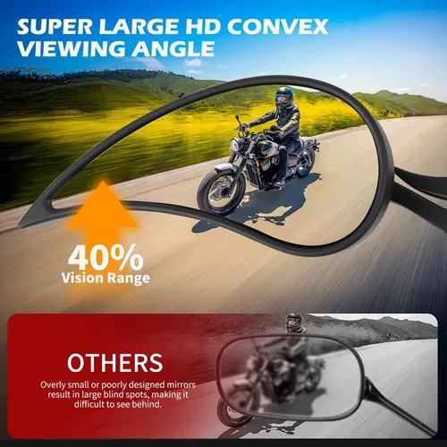 Miniatura 3 de Espejos retrovisores negros de 8 mm en forma de lágrima para motocicletas, compatibles con Road King, Street, Electra Glide, Road Glide, Dyna