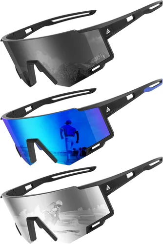 Miniatura 13 de KALIYADI Gafas de sol deportivas para hombre, polarizadas, gafas de sol para mujer, gafas de sol para correr con UV400 para pesca y ciclismo