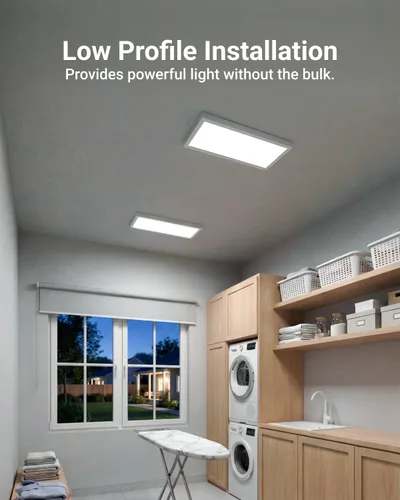Miniatura 7 de Sunco Paquete de 6 Luces de Panel Plano LED de 1x2, CCT Dual Seleccionable 3500K/4000K/5000K y Potencia Seleccionable 16W/18W/20W, 2000 LM, Triac