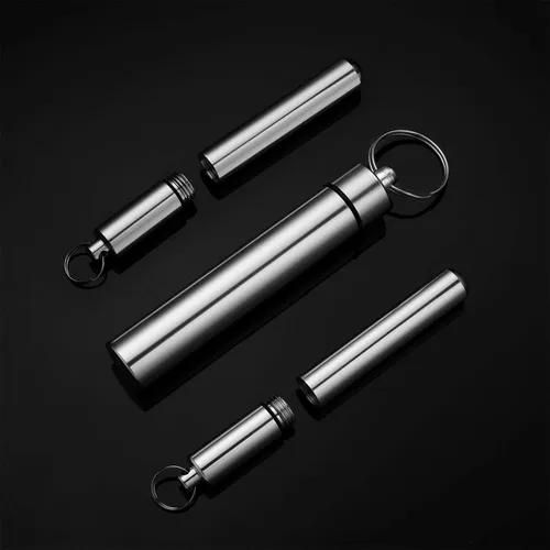 Miniatura 5 de Boao Soporte portátil de metal para palillos de dientes de 4 piezas, 2 tamaños, soporte de bolsillo de acero inoxidable, funda impermeable
