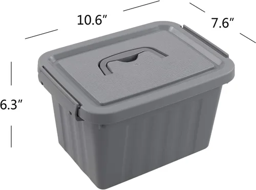 Miniatura 2 de Caja de almacenamiento transparente de 6.5 cuartos de galón con asa, paquete de 4 recipientes de plástico con tapa