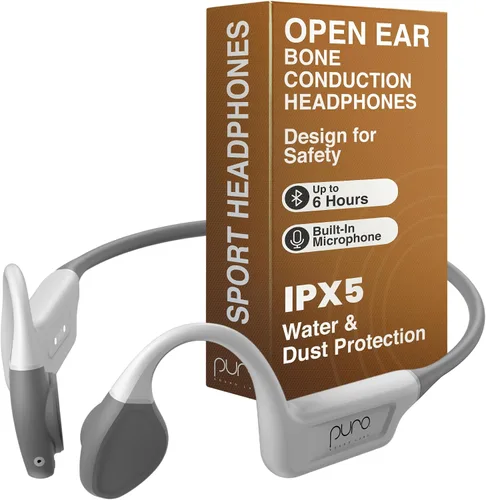 Puro Sound Labs PuroFree - Auriculares de conducción ósea, Bluetooth 5.3 con micrófono integrado, a prueba de sudor e impermeabilidad IPX5, batería