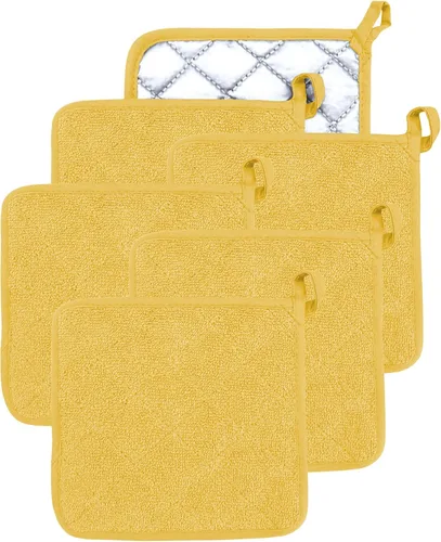 Miniatura 12 de Soporte para ollas de horno de algodón resistente al calor, agarradera de tela de toalla para cocina, guantes de horno para cocinar, cuadrado, 7 x 7