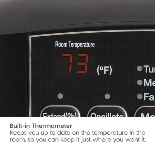 Miniatura 10 de IRIS USA WOOZOO - Calentador portátil oscilante de 1500 vatios con sensor de movimiento, ventilador de cerámica espacial para escritorio