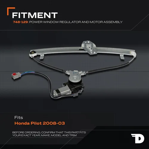 Miniatura 3 de Dorman 748-129 Conjunto de motor y regulador de elevalunas eléctrico delantero del lado del conductor compatible con modelos Honda seleccionados