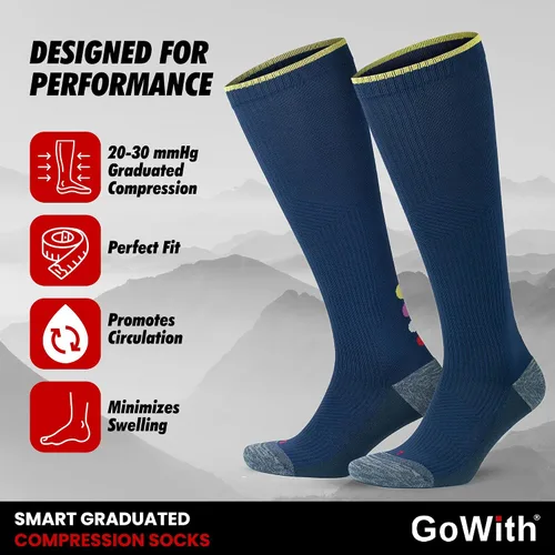 Miniatura 39 de GoWith Compression Socks for Men & Women, Cushioned 20-30 mmHg Graduated Compression Running Socks, Athletic Knee High Socks