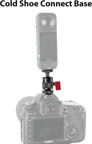 Miniatura 2 de HSU Adaptador de montaje de zapata fría, aluminio de 1/4 "-20 agujero de tornillo de rotación de 360 ° para cámara Insta360