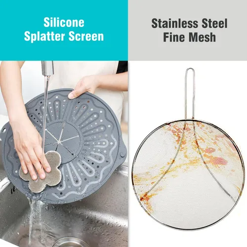 Miniatura 5 de Pantalla de silicona contra salpicaduras para sartén de 10, 11 y 12 pulgadas, protector contra salpicaduras plegable, protector contra salpicaduras